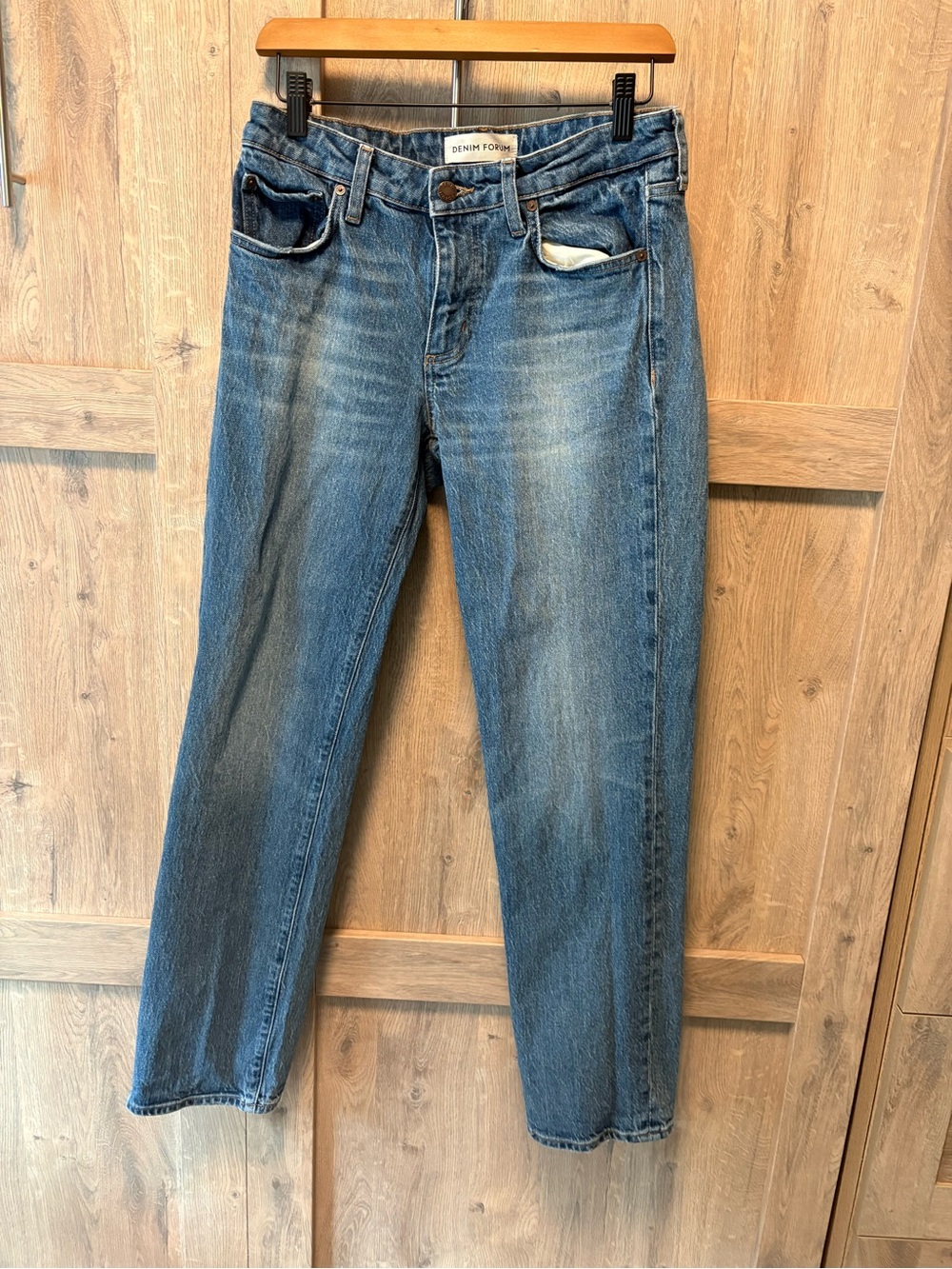 Denim Forum Light Blue Straight-Leg Jeans